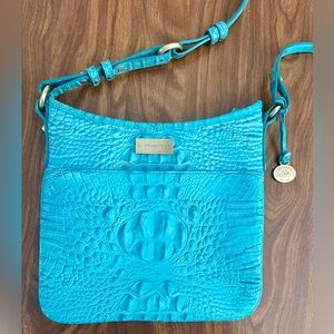 Brahmin Blue Crocodile Embossed Women's Crossbody Bag